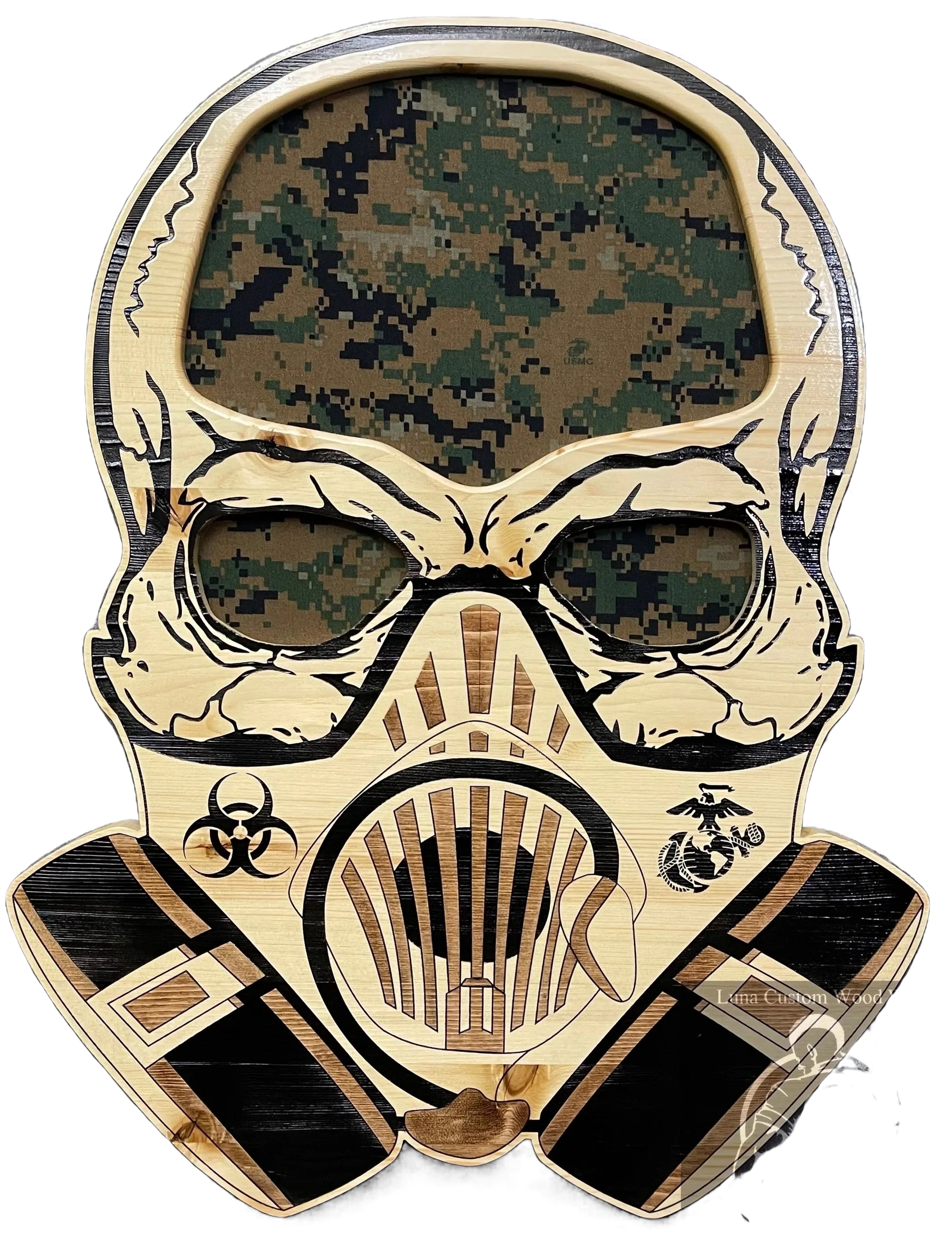 Gas Mask Skull Plaque Marine Corps