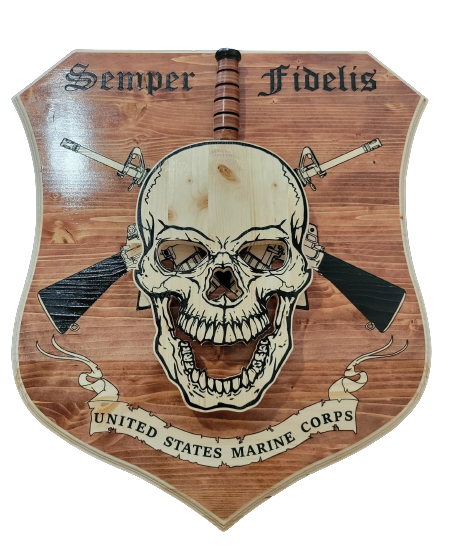 Skull KA-BAR Holder with Backboard