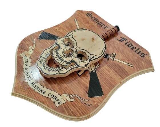 Skull KA-BAR Holder with Backboard