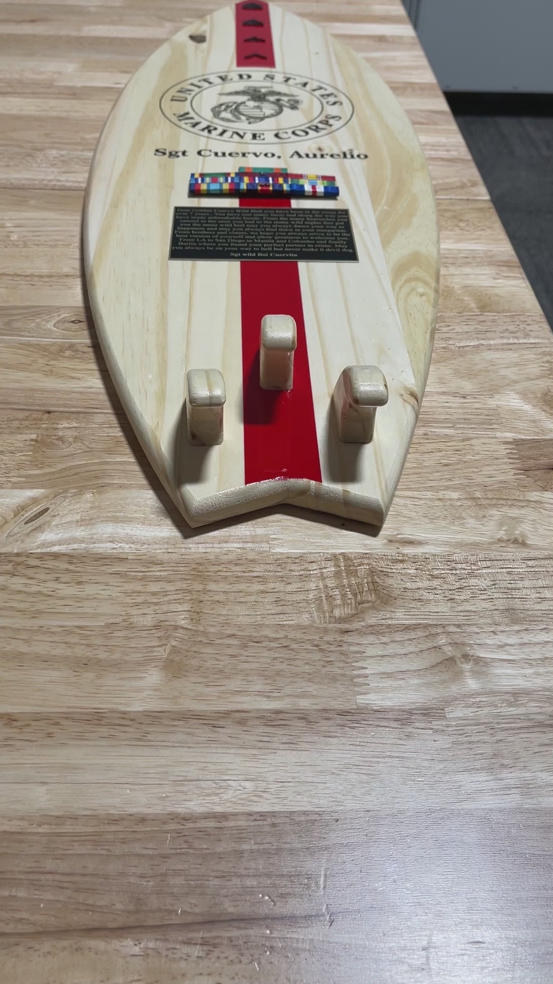 Surfboard plaque
