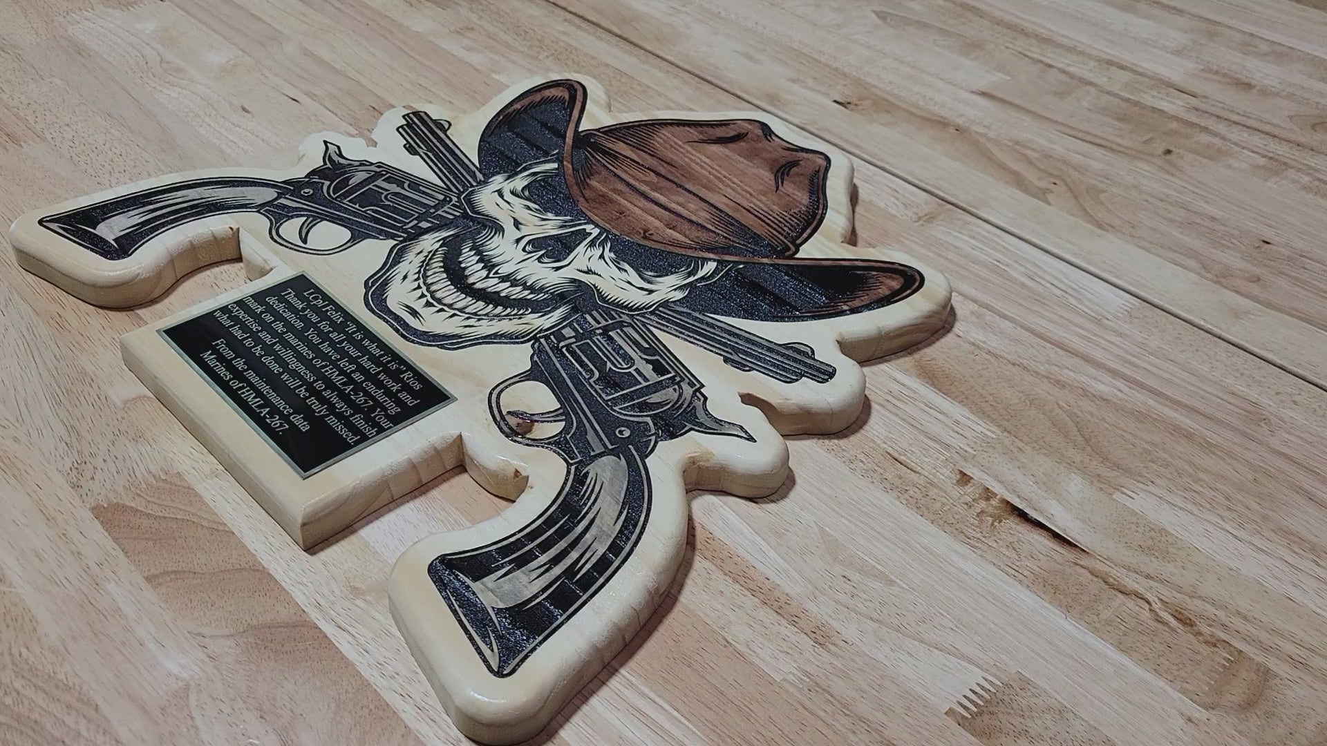 16in Cowboy Skull Plaque