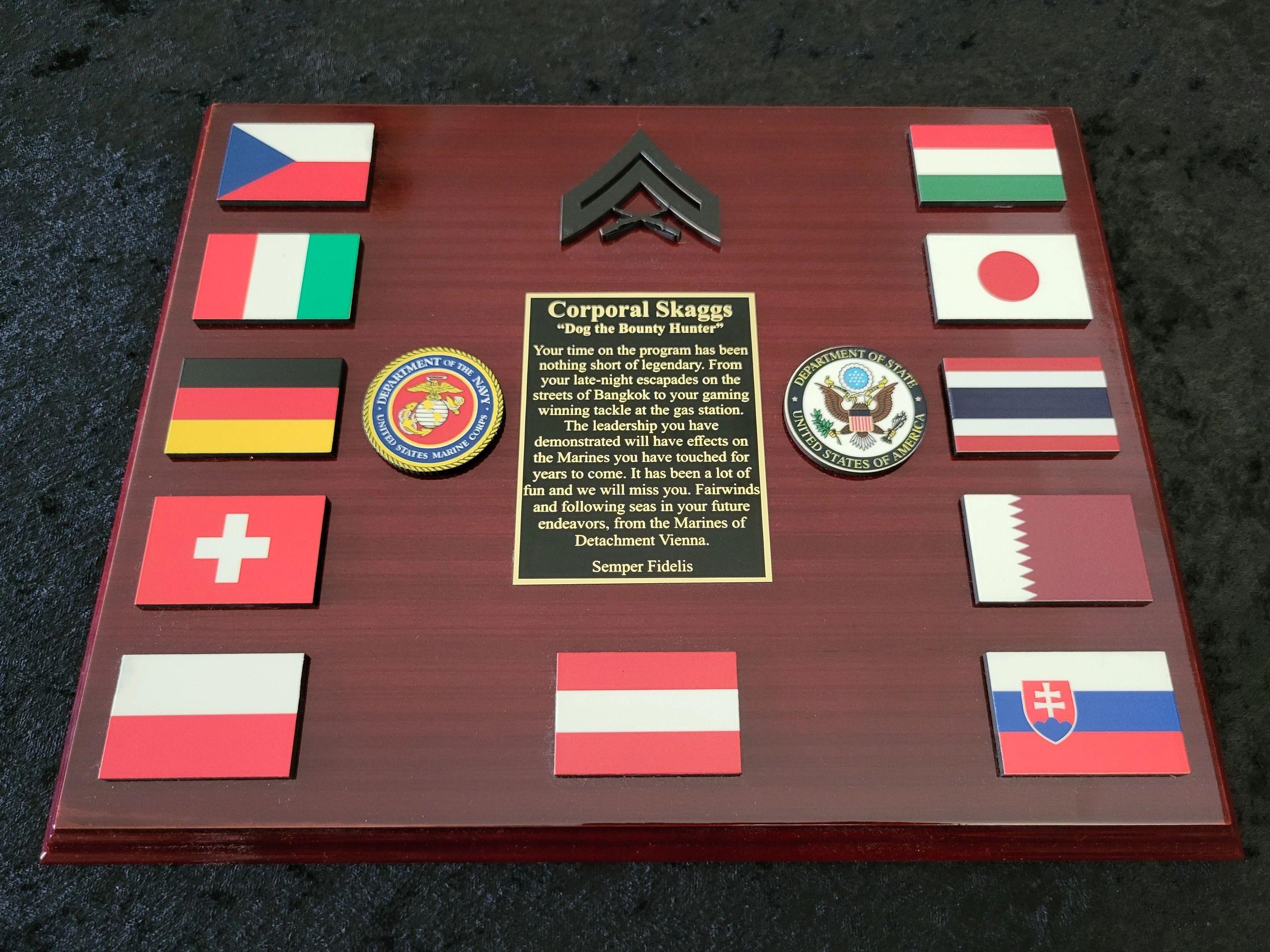 12 in  x 15 in Plaque with 45 Degree Bevel Edge