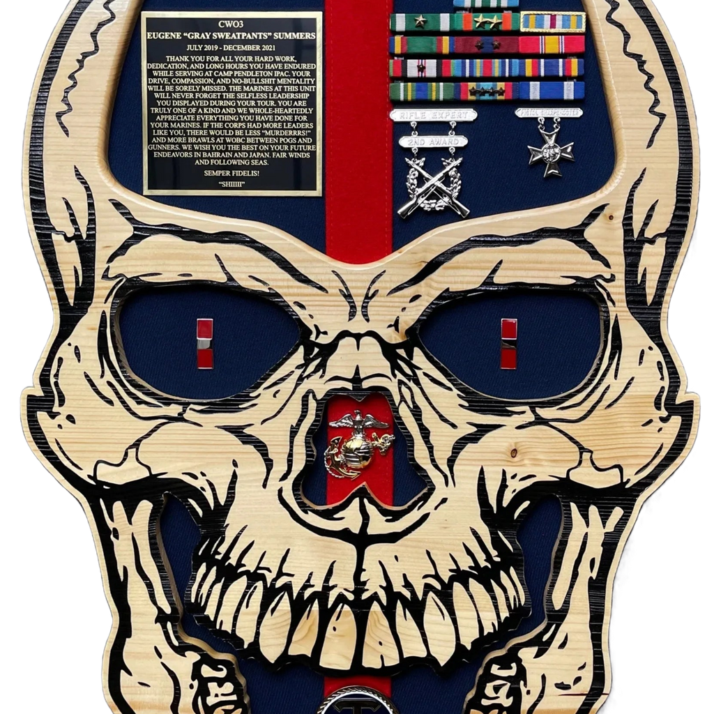 Custom Wood Skull Plaque