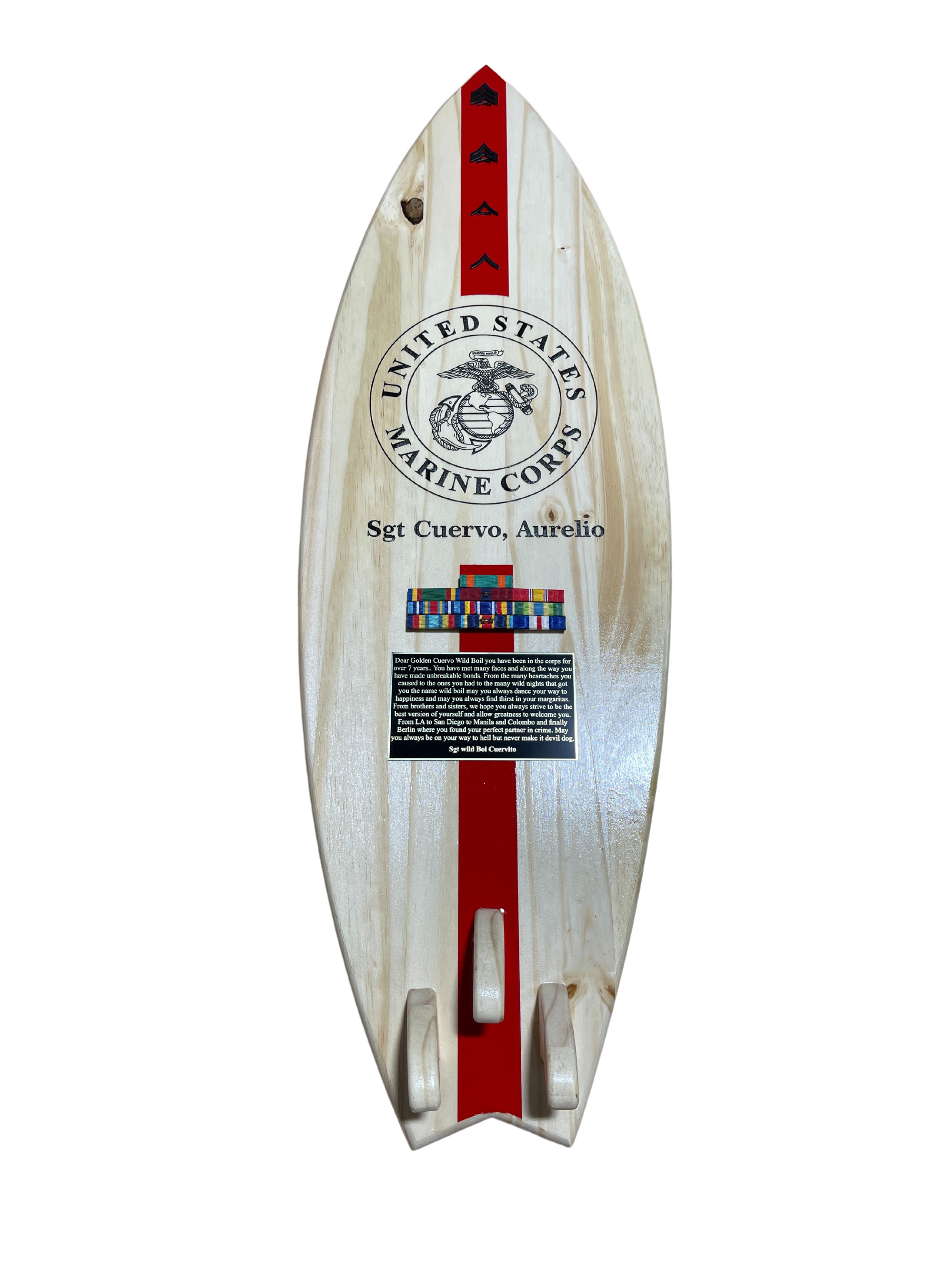 Surfboard plaque