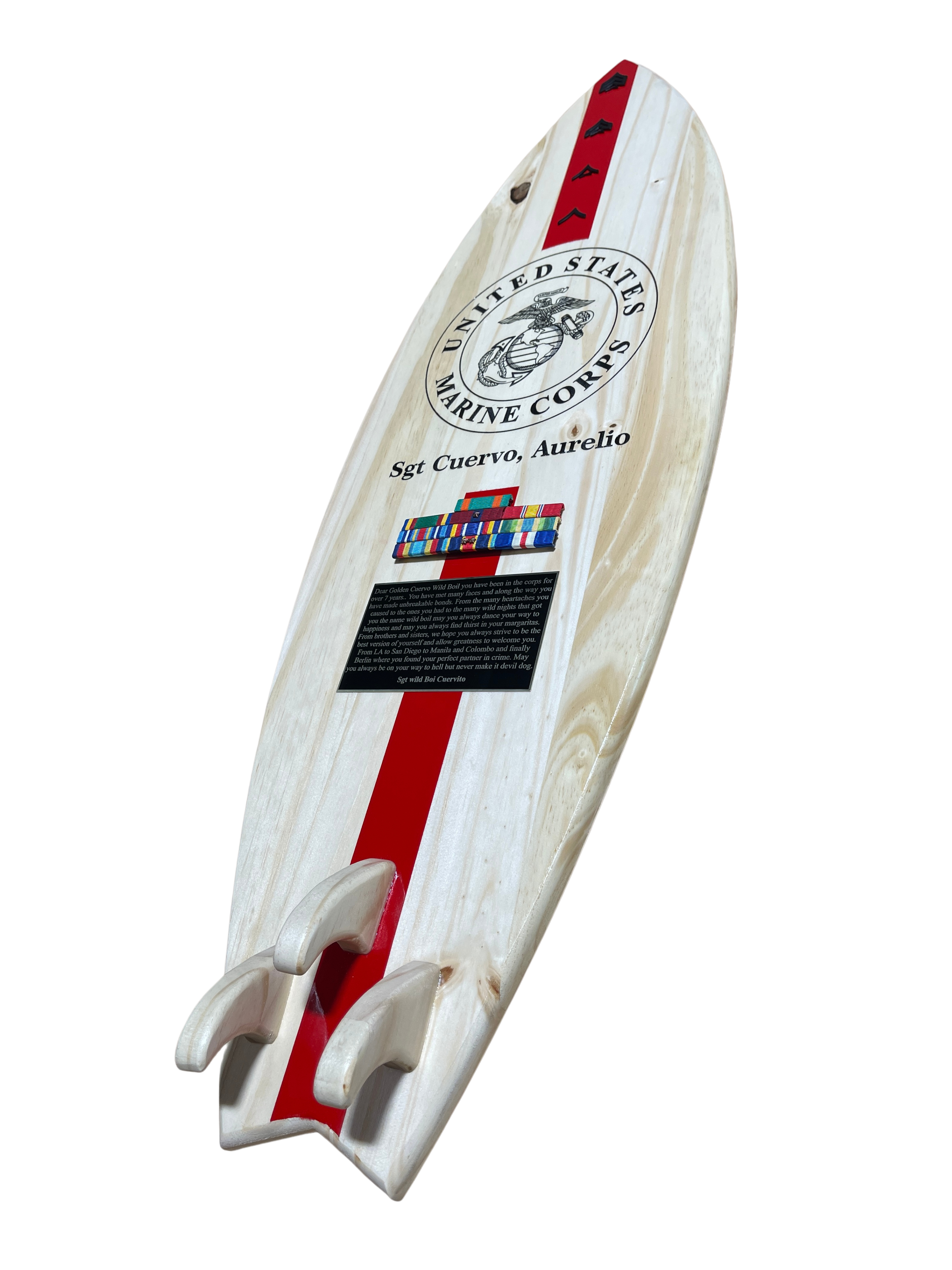 Surfboard plaque