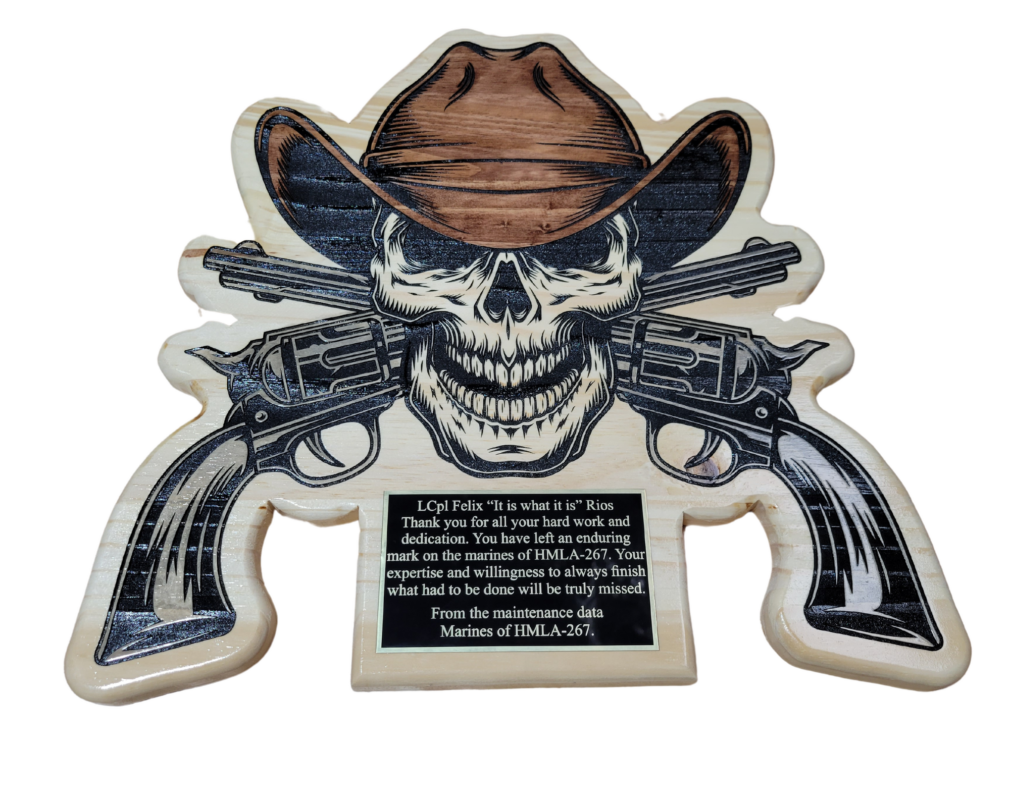 16in Cowboy Skull Plaque