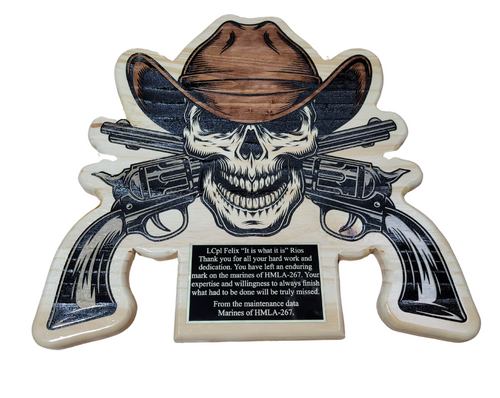 16in Cowboy Skull Plaque