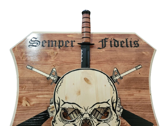 Skull KA-BAR Holder with Backboard