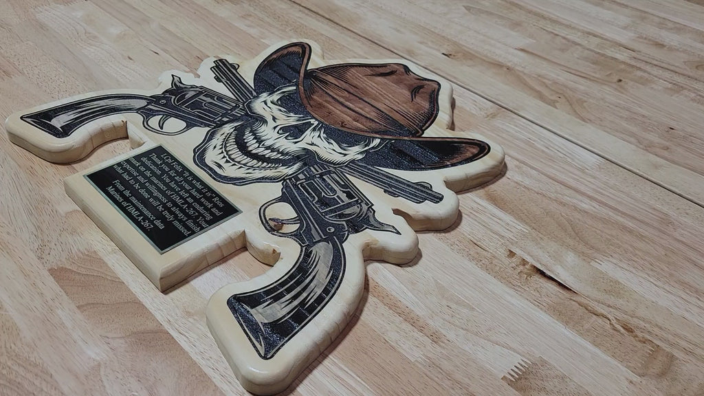 16in Cowboy Skull Plaque